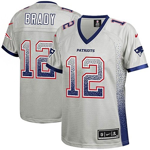 Women's Elite Tom Brady Nike Jersey Grey - #12 Drift Fashion NFL New England Patriots